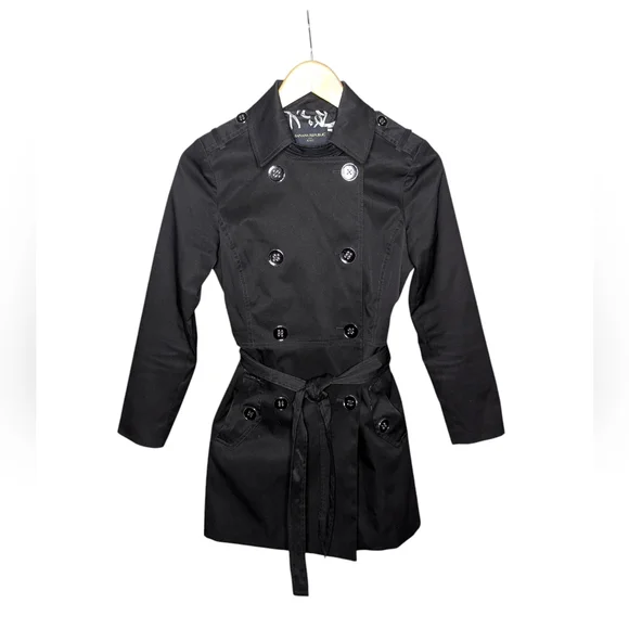 Banana Republic Petite XS Black Classic Trench Coat Belted Tailored - Picture 1 of 14